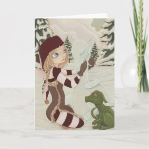 Een moeder voor Charlie- Dragon Fairy Christmas Ka Feestdagen Kaart