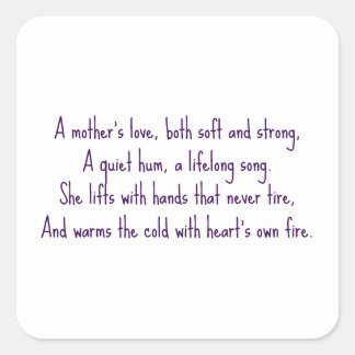 Een moederliefde vierkante sticker