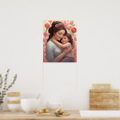 Een Moeder's Embrace - Moeder & Dochter Poster (Keuken)
