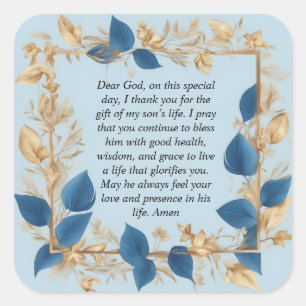 Een Moeders Gebed voor haar Zoon Vierkante Sticker