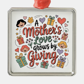 Een moeders liefde groeit door te geven metalen ornament