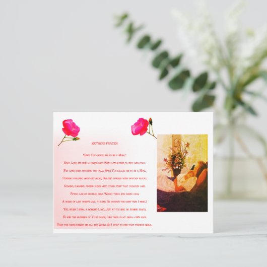 Een moeders liefdevol gebed briefkaart (Staand voorkant)