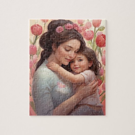 Een Moeders Omhelzing - Moeder & Dochter Legpuzzel (Verticaal)