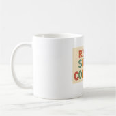 Een mok ontwerp van "Rise, Shine, Conquer" (Links)
