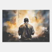 Een moment van geloof: zwart Man in gebed Inpakpapier Vel (Voorkant 2)