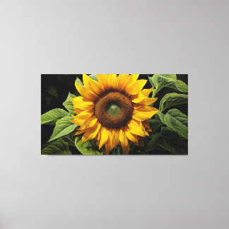 Een moment van gouden zonnebloem digitale illustra canvas afdruk