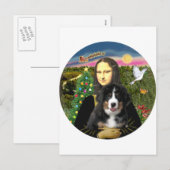 Een Mona Lisa Kerst - Berner MD Puppy Feestdagenkaart (Voorkant / Achterkant)
