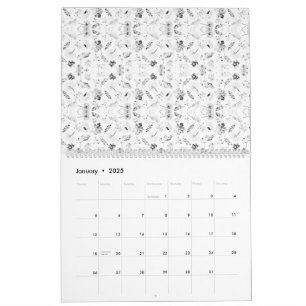 Een monochromatisch ontwerp met een veelheid aan kalender