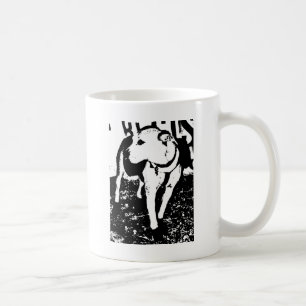 Een monochromatische gemengde Pitbull puppy dog Koffiemok