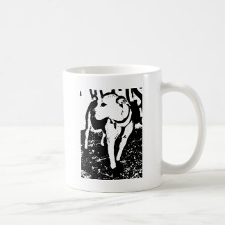 Een monochromatische gemengde Pitbull puppy dog Koffiemok