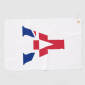Een monogram bedekt op Union Jack Flag gtcnt Golfhanddoek (Horizontaal)