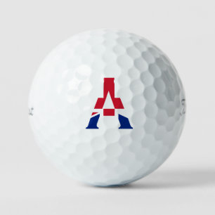 Een monogram bedekt op Union Jack Flag tpv1 gbcnt Golfballen