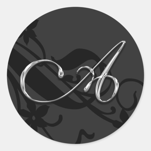 Een monogram briefje over de envelop ronde sticker (Voorkant)