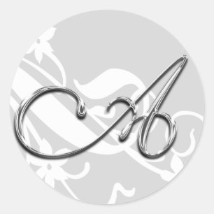 Een monogram briefje over de envelop ronde sticker