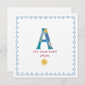 Een monogram dank je wel kaart (Voorkant / Achterkant)