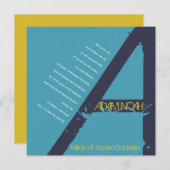 Een Monogram Initiaal Bar bat Mitzvah Uitnodiging (Voorkant / Achterkant)