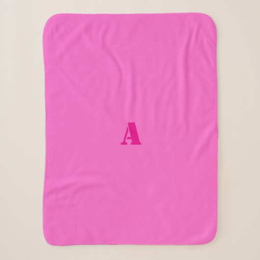 Een Monogram Roze Fleece Deken (Voorkant)