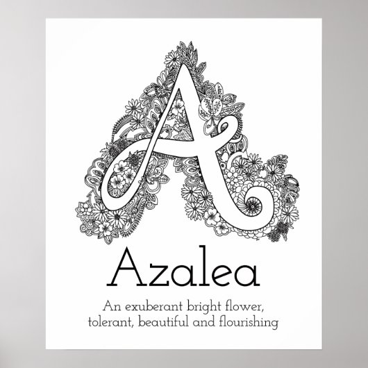 Een monogram tangle art Azalea, dat wil zeggen Poster (Voorkant)