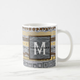 Een monogram uniek patroonstartmodel voor gemengde koffiemok
