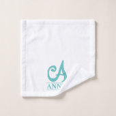 Een Monogrammus badkamerhanddoekset Bad Handdoek (Wasdoekje)