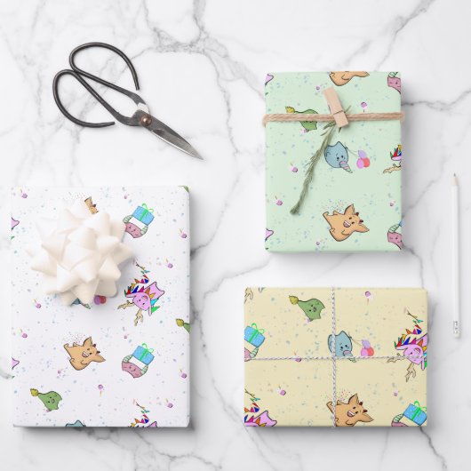 Een Monster Party Set Inpakpapier Vel (Voorkant)