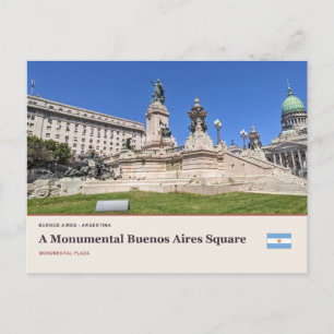 Een monumentaal plein in Buenos Aires Briefkaart