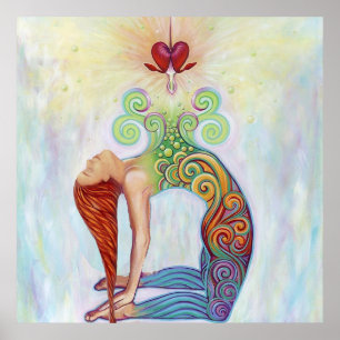 Een mooi afbeelding van een vrouw die mediteert poster