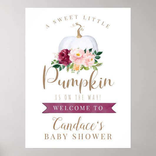 Een mooi Baby shower met pompoen Poster (Voorkant)