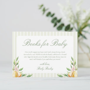Een Mooi Klein Peer Baby Shower Boeken voor Baby Informatiekaartje