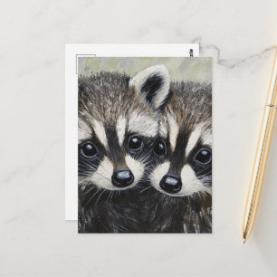 Een mooi paar wasbeer baby's briefkaart