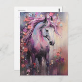 Een mooi Paars paard Briefkaart (Voorkant / Achterkant)