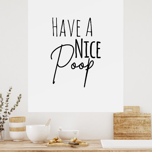 Een mooi Poster met een prettig poepje (Keuken)