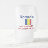 Een mooi Roemeens Matglas Bierpul (Voorkant rechts)