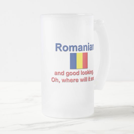 Een mooi Roemeens Matglas Bierpul (Voorkant rechts)