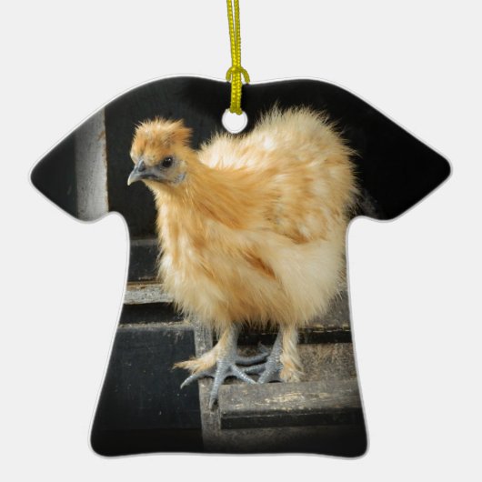 een mooi Silkie Bantam Chicken afbeelding. Keramisch Ornament (Voorkant)