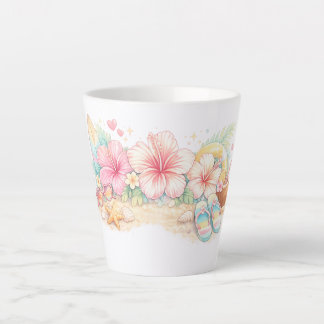 Een mooi zomerdessin geïnspireerd door bloemen latte mok
