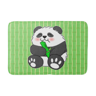 Een Mooie Baby Panda Die Bamboestengel Eet Badmat