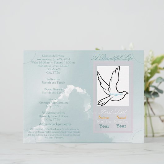 Een mooie begrafenis van het Leven programma, één (Staand voorkant)