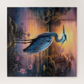 Een mooie blauwe reiger legpuzzel (Horizontaal)