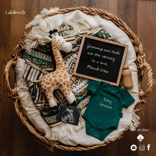 Een mooie boho  zwangerschapsaankondiging feestdagenkaart