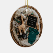 Een mooie boho zwangerschapsaankondiging keramisch ornament (Rechts)