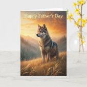 Een mooie boswolf kaart (Gele Bloem)