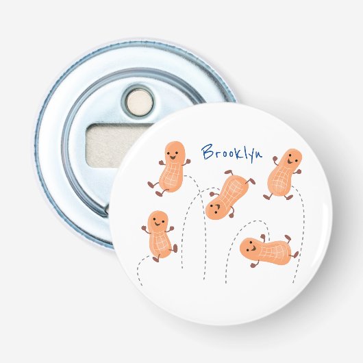 Een mooie cartoon van een pinda's button flesopener (Voorkant)