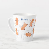 Een mooie cartoon van een pinda's latte mok (Linkerhoek)