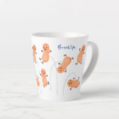 Een mooie cartoon van een pinda's latte mok (Rechterhoek)