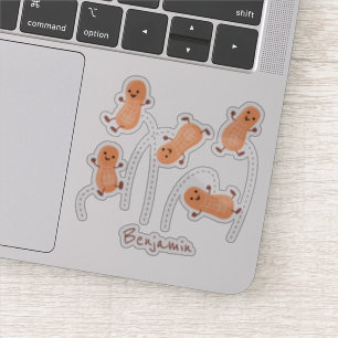 Een mooie cartoon van een pinda's sticker