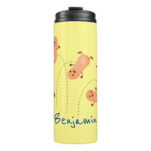 Een mooie cartoon van een pinda's thermosbeker