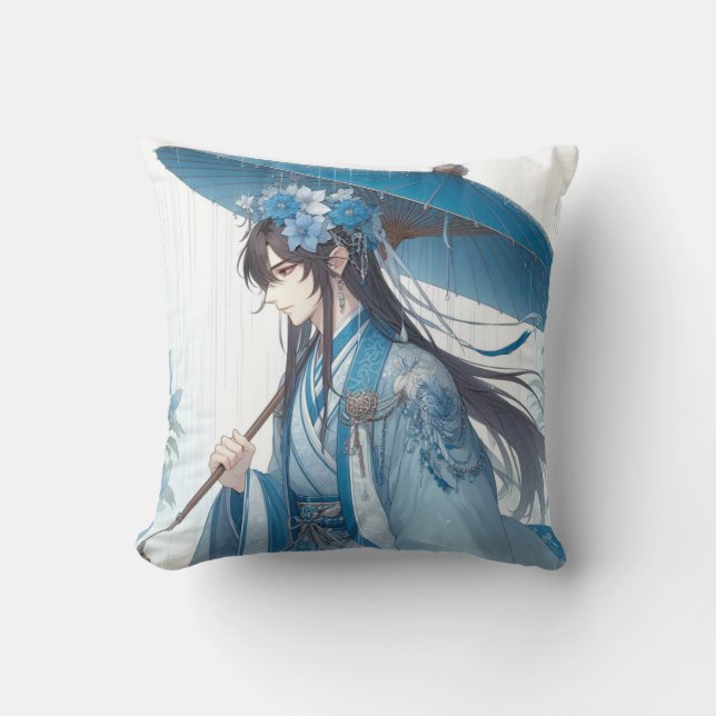 Een mooie Chinese Heer (oosterse manga stijl) Kussen (Voorkant)