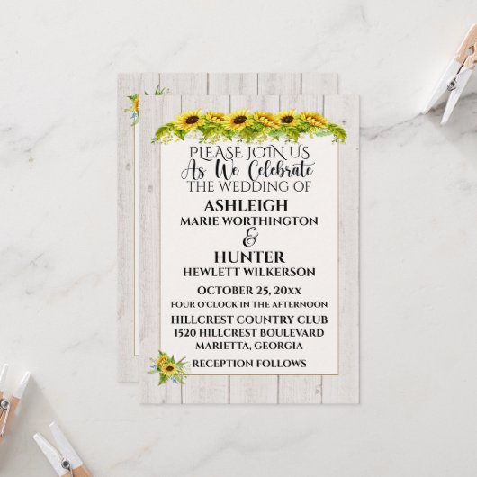 Een mooie dag voor een bruiloft - uitnodiging (Voorkant / Achterkant in situ)