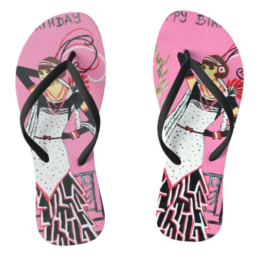 Een mooie dame 2 teenslippers (Voetbed)